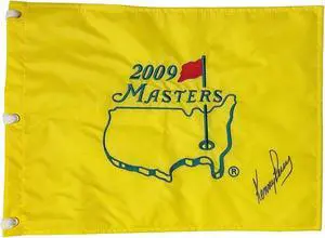 Kenny Perry signed 2009 Masters Embroidered PGA Tour Pin Flag Beckett Review