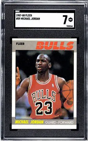Michael Jordan 1987-88 Fleer Card #59- SGC Graded 7 NM (2nd Year/Chicago Bulls)