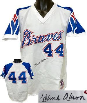 1974 Hank Aaron Atlanta Braves Mitchell and Ness Blue MLB Jersey