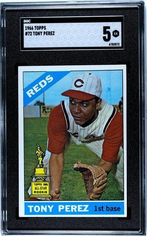 Tony Perez 1966 Topps All-Star Rookie Card #72- SGC Graded 5 EX (Cincinnati Reds)