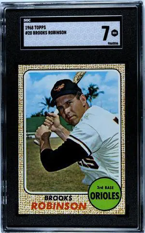Brooks Robinson 1968 Topps Baseball Card #20- SGC Graded 7 NM (Baltimore Orioles)