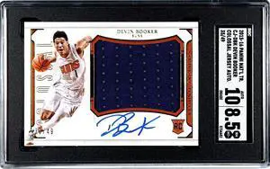 Devin Booker signed 2015-16 Panini National Treasures RPA Rookie On Card Auto/Patch #CJ-DBR- /49- SGC Graded 8.5 NM-MT+/Auto 10