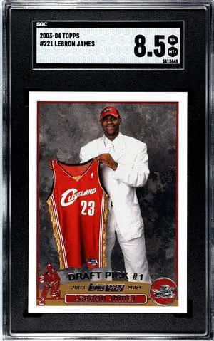 LeBron James 2003-04 Topps Rookie Card (RC) #221- SGC Graded 8.5 NM-MT+ (Cleveland Cavaliers)