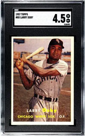 Larry Doby 1957 Topps Baseball Card #85- SGC Graded 4.5 VG-EX+ (Chicago White Sox)