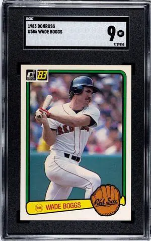 Wade Boggs 1983 Donruss Rookie Card (RC) #586- SGC Graded 9 MT (Boston Red Sox)