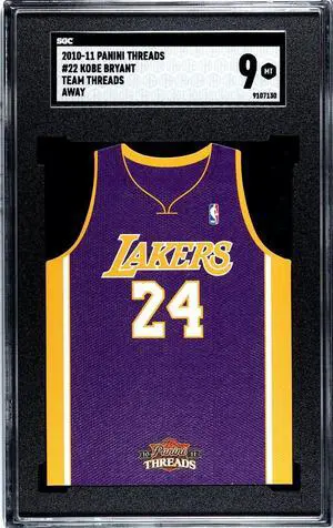 Kobe Bryant 2010-11 Panini Threads Team Away Card #22- SGC Graded 9 MT (Los Angeles Lakers)