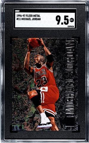 Michael Jordan 199697 Fleer Metal Card 11 SGC Graded 95 Mint Chicago Bulls