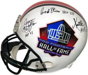 HOF Logo Class of 2003 Signed Riddell NFL FS Rep Helmet 5 sigs- Hank Stram/Marcus Allen/James Lofton/Elvin Bethea/DeLamielleure