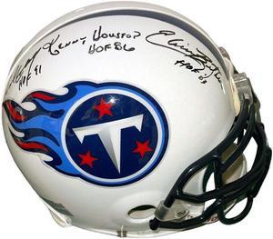 Tennessee Titans Signed OFC Riddell NFL Authentic Helmet  7 Sig HOF Legends :Earl Campbell/Bruce Matthews/Moon/Munchak- PSA