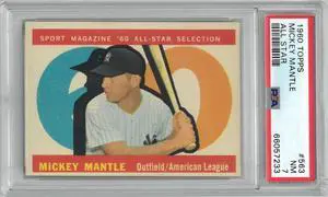 Mickey Mantle 1960 Topps All Star Baseball Card #563- PSA Graded 7 NM (New York Yankees)