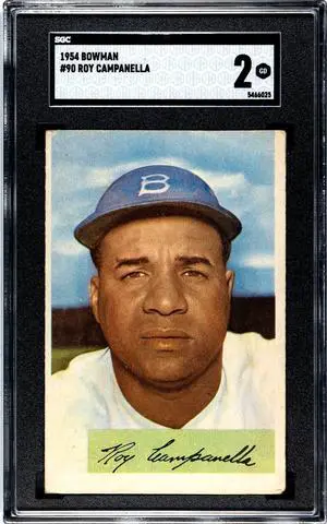 Roy Campanella 1954 Bowman Baseball Card #90- SGC Graded 2 Good (Brooklyn Dodgers)