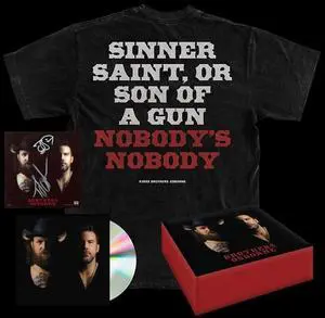 Brothers Osborne signed 2023 Self Titled 4x4 Art Card/Album Cover Booklet/CD/T-Shirt (Size S) Box Set- 2 sig- COA