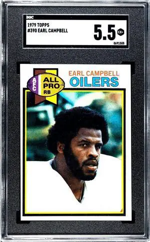 Earl Campbell 1979 Topps Rookie Card (RC) #390- SGC Graded 5.5 EX+ (Houston Oilers)