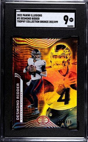 Desmond Ridder 2022 Panini Illusions Trophy Collection Bronze Rookie Card #3- /499- SGC Graded 9 Mint (Atlanta Falcons)