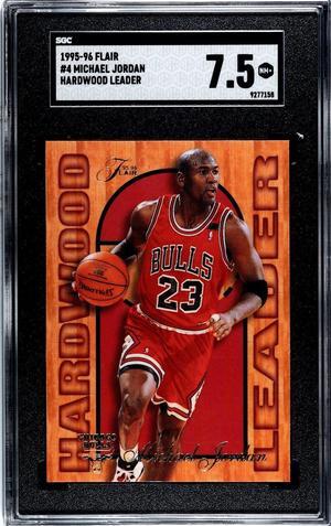 Michael Jordan 1995-96 Flair Hardwood Leader Card #4- SGC Graded 7.5 NM+ (Chicago Bulls)