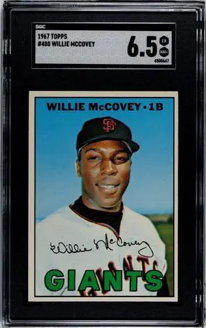 Willie McCovey 1967 Topps Baseball Card #480- SGC Graded 6.5 EX-NM+ (San Francisco Giants)