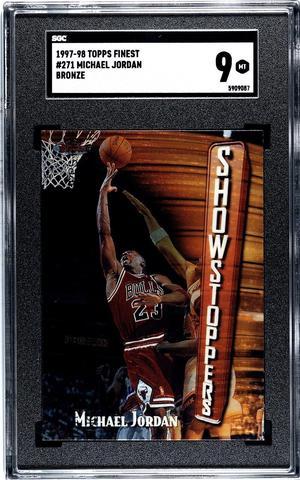 Michael Jordan 199798 Topps Finest Bronze Card 271 SGC Graded 9 MT Chicago Bulls