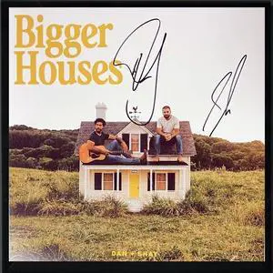 Dan + Shay Duo Signed  2023 Bigger Houses Album Cover/LP/Yellow Vinyl Record w/Custom Framing- COA