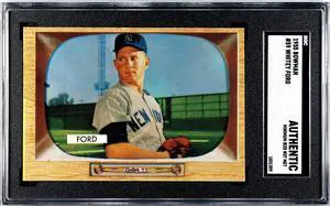 Whitey Ford 1955 Bowman Baseball Card #59- SGC Slabbed Authentic (Min. Size/New York Yankees)