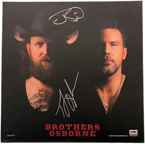 Brothers Osborne signed 2023 Self Titled 11x11 Art Card- 2 sig- COA- minor corner ding