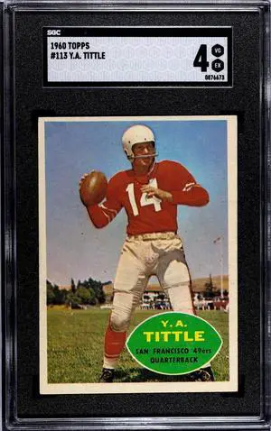 YA (Y.A.) Tittle 1960 Topps Card #113- SGC Graded 4 VF-EX (San Francisco 49ers)