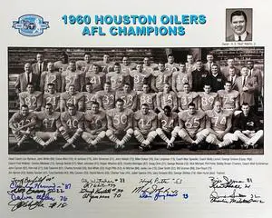 1960 Houston Oilers AFL Champions 16x20 Team Signed Photo-16 Sigs BECKETT- Groman/Jamison/Allen/Johnson/Lanphear/Hennigan