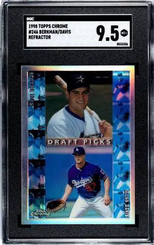 Lance Berkman/Glenn Davis 1998 Topps Chrome Refractor Rookie Card (RC) #246- SGC Graded 9.5 MT+ (Astros/Dodgers)