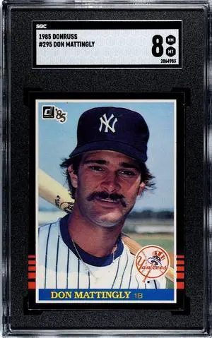 Don Mattingly 1985 Donruss Card #295- SGC Graded 8 NM-MT (New York Yankees/2nd Year)