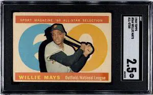 Willie Mays 1960 Topps All-Star Baseball Card #564- SGC Graded 2.5 Good+ (San Francisco Giants)