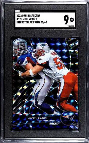 Mike Vrabel 2022 Panini Spectra Interstellar Prizm Card #120- SGC Graded 9 Mint (New England Patriots)