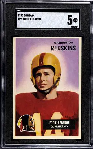 Eddie LeBaron 1955 Bowman Card #26- SGC Graded 5 EX (Washington Commanders)
