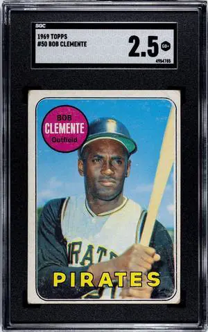 Roberto/Bob Clemente 1969 Topps Baseball Card #50- SGC Graded 2.5 Good+ (Pittsburgh Pirates)