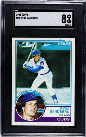 Ryne Sandberg 1983 Topps Baseball Rookie Card (RC) #83- SGC Graded 8 NM-MT (Chicago Cubs)