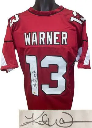 Kurt Warner signed Arizona Cardinal Red Custom Stitched Pro Style Football Jersey XL- Beckett Witnessed Hologram #WL33309