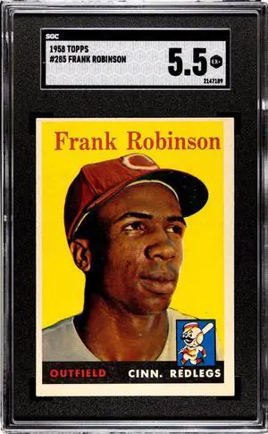 Frank Robinson 1958 Topps Baseball Card #285- SGC Graded 5.5 EX+ (Cincinnati Redlegs)