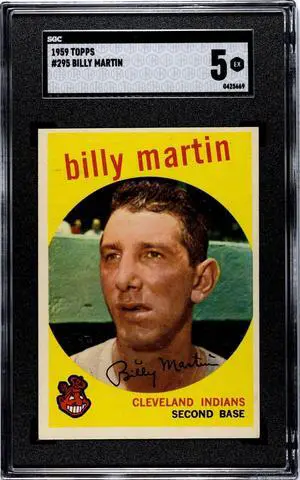 Billy Martin 1959 Topps Baseball Card #295- SGC Graded 5 EX (Cleveland Guardians)
