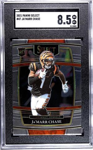 Ja'Marr Chase 2021 Panini Select Rookie Card (RC) #47- SGC Graded 8.5 NM-MT+ (Cincinnati Bengals)