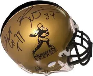 Earl Campbell & Ricky Williams dual signed Heisman Authentic Mini Helmet HT 77- Mounted Hologram