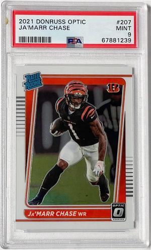 Ja'Marr Chase 2021 Panini Donruss Optic Rated Rookie Card (RC) #207- PSA Graded 9 Mint (Cincinnati Bengals)