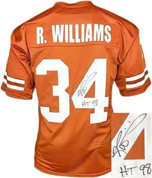 Ricky Williams signed Texas Orange Custom College Football Jersey HT 98 (Heisman)- JSA Witnessed