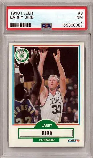 Larry Bird 1990-91 Fleer Card #8- PSA Graded 7 NM (Boston Celtics/HOF)