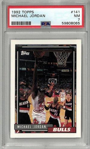 Michael Jordan 1992-93 Topps Card #141- PSA Graded 7 NM (Chicago Bulls/HOF)
