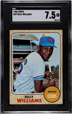 Billy Williams 1968 Topps Baseball Card #37- SGC Graded 7.5 NM+ (Chicago Cubs/HOF)