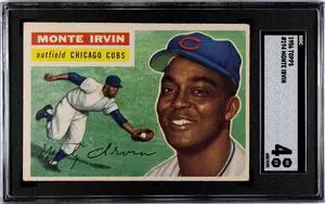 Monte Irvin 1956 Topps Baseball Card #194- SGC Graded 4 VG-EX (Chicago Cubs/HOF)