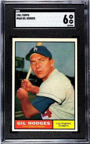 Gil Hodges 1961 Topps Baseball Card #460- SGC Graded 6 EX-NM (Los Angeles Dodgers/HOF)