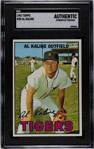 Al Kaline 1967 Topps Baseball Card #30- SGC Slabbed Authentic (Evidence of Trimming/Detroit Tigers/HOF)