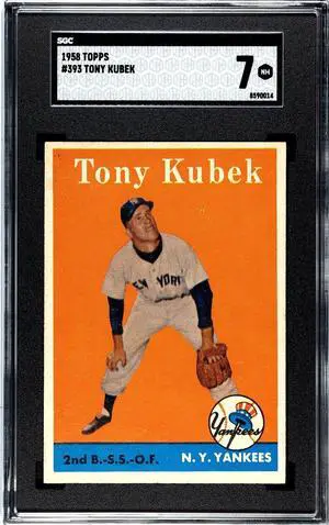 Tony Kubek 1958 Topps Baseball Card #393- SGC Graded 7 NM (New York Yankees)