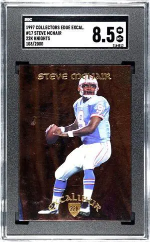 Steve McNair 1997 Collectors Edge Excalibur 22K Knights Card #17- /2000- SGC Graded 8.5 NM-MT+ (Oilers/Titans)