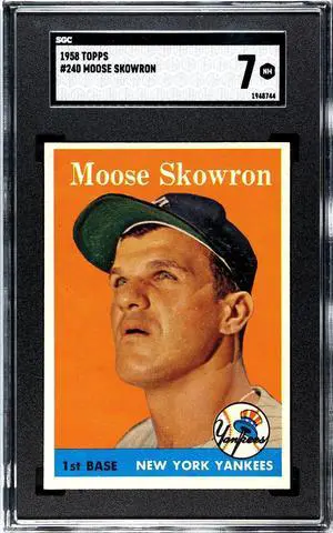 Bill "Moose" Skowron 1958 Topps Baseball Card #240- SGC Graded 7 NM (New York Yankees)