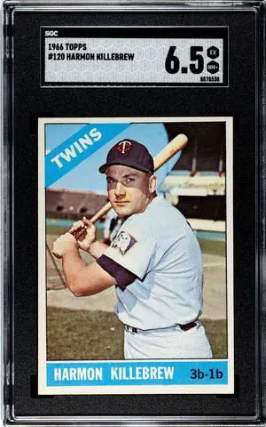 Harmon Killebrew 1966 Topps Baseball Card #120- SGC Graded 6.5 EX-NM+ (Minnesota Twins/HOF)